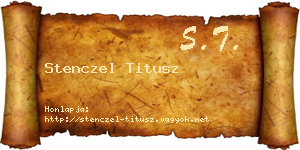 Stenczel Titusz névjegykártya